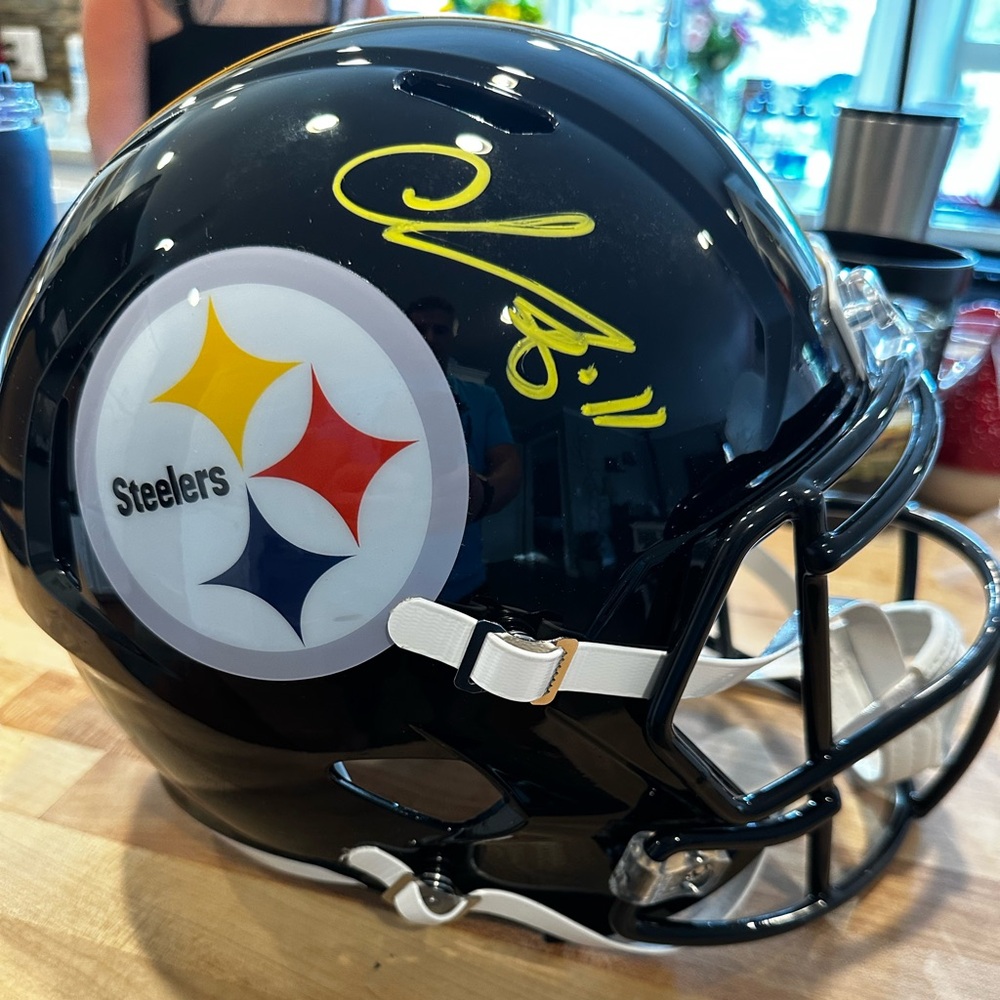 Pittsburgh Steelers NFL Black and Yellow Helmet - autograph Chase Claypool